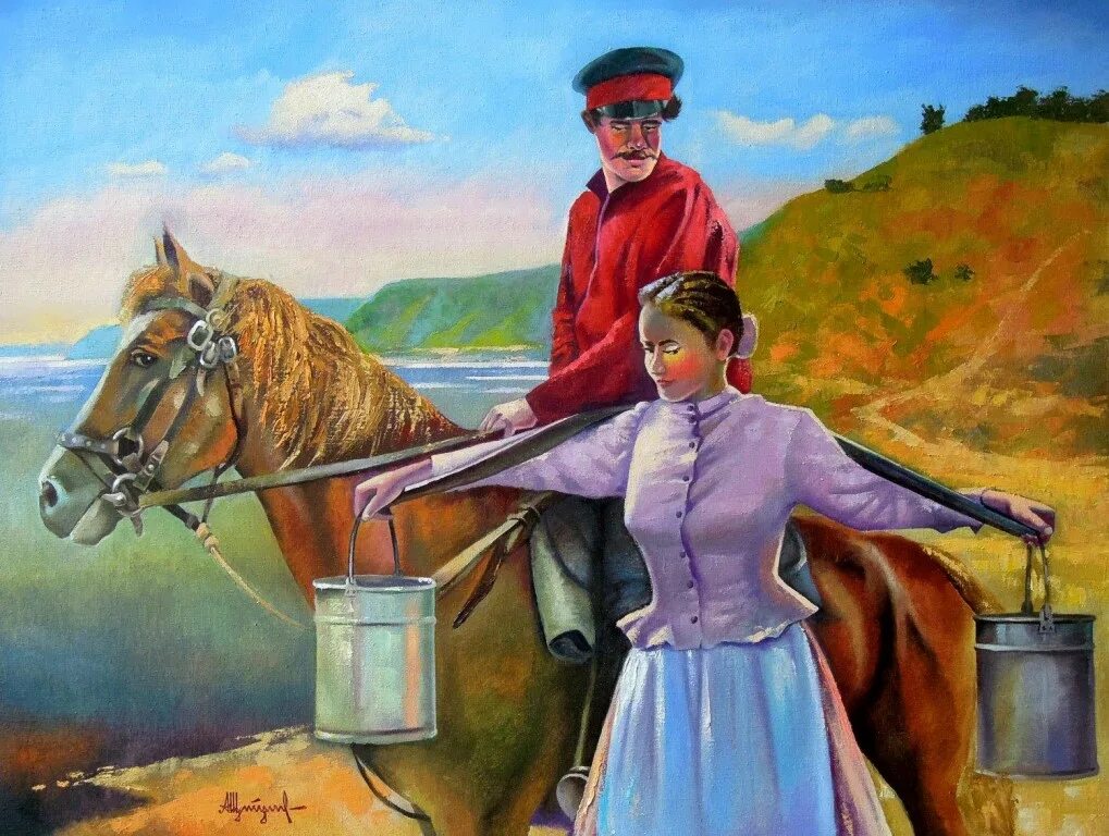 Образа несут. Александр Щебуняев. Художник Александр Щебуняев. Тихий Дон казачка Аксинья. Донские казачки художник Шебуняева.
