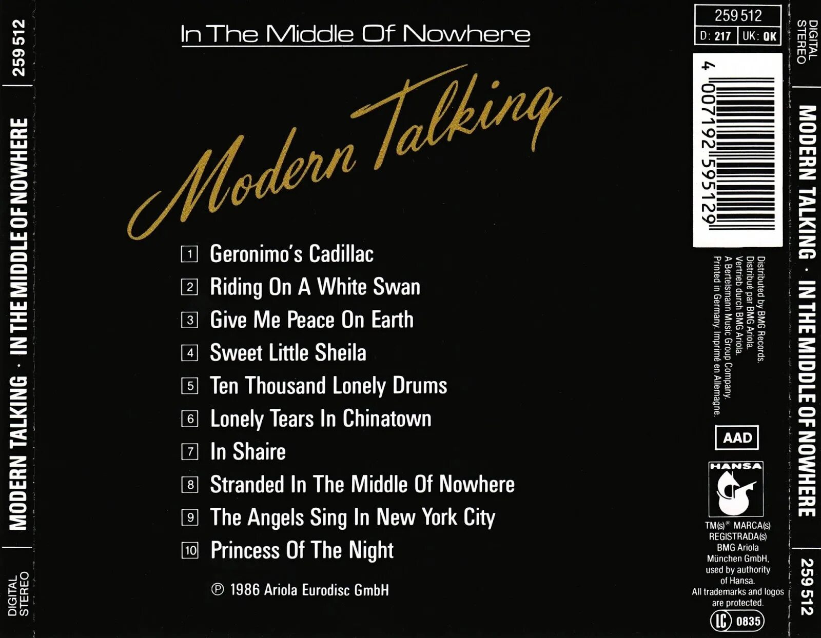 In the middle of nowhere. Modern talking диск 1986. Modern talking in the Middle of Nowhere 1986. Modern talking 1986. Modern talking - in the Middle of Nowhere - the 4th album CD.