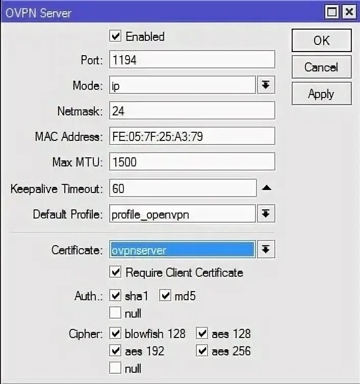 Настройка openvpn mikrotik клиент. Настройка openvpn mikrotik клиент