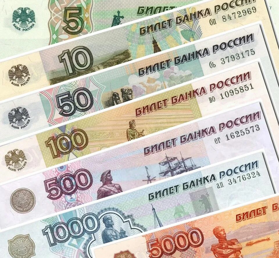 Купюры России. Современные бумажные деньги. Купюры банка России. Современные деньги России.