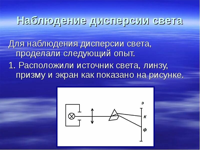 Дисперсия условия наблюдения