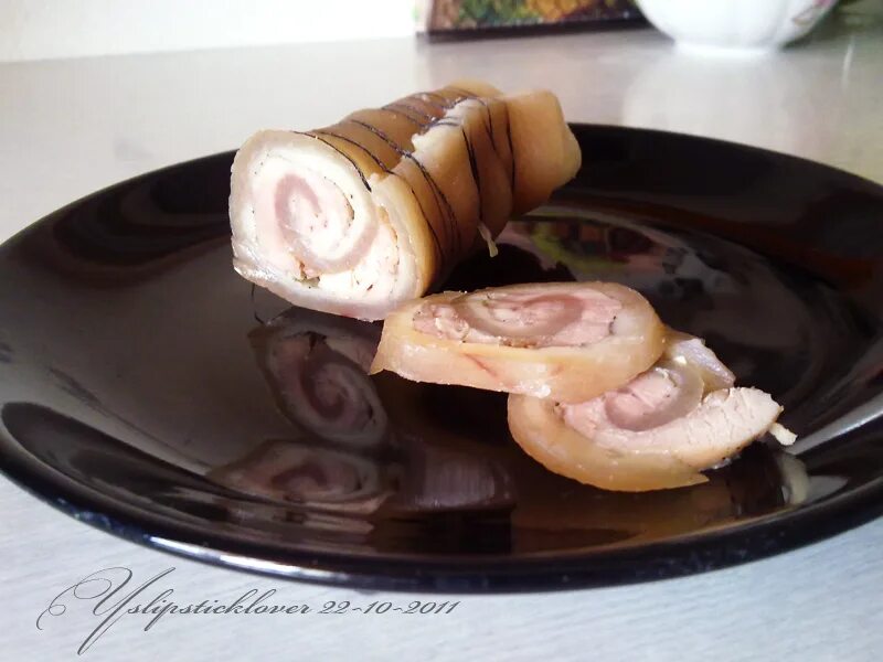 рулеты из кожи курицы