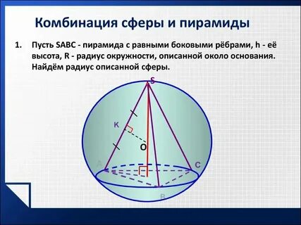 Сфера описанная около правильной пирамиды