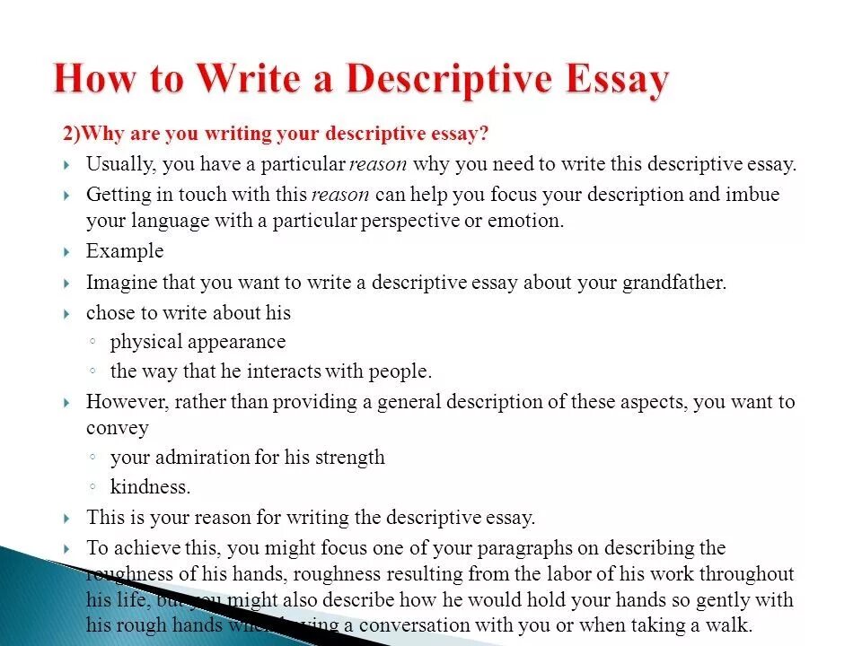 Writing a short description. How to write an essay. How to write an essay in English. Writing a descriptive essay. To write essay.