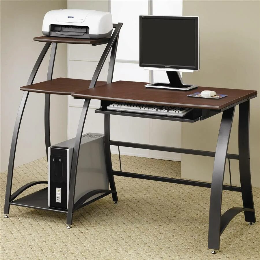 Компьютерный стол с клавиатурой. Tetchair st–d300lcd. стол компьютерный excomp ct-3508 черн. стекло. компьютерный стол со стеллажом st-d300lcd. st-d300lcd.
