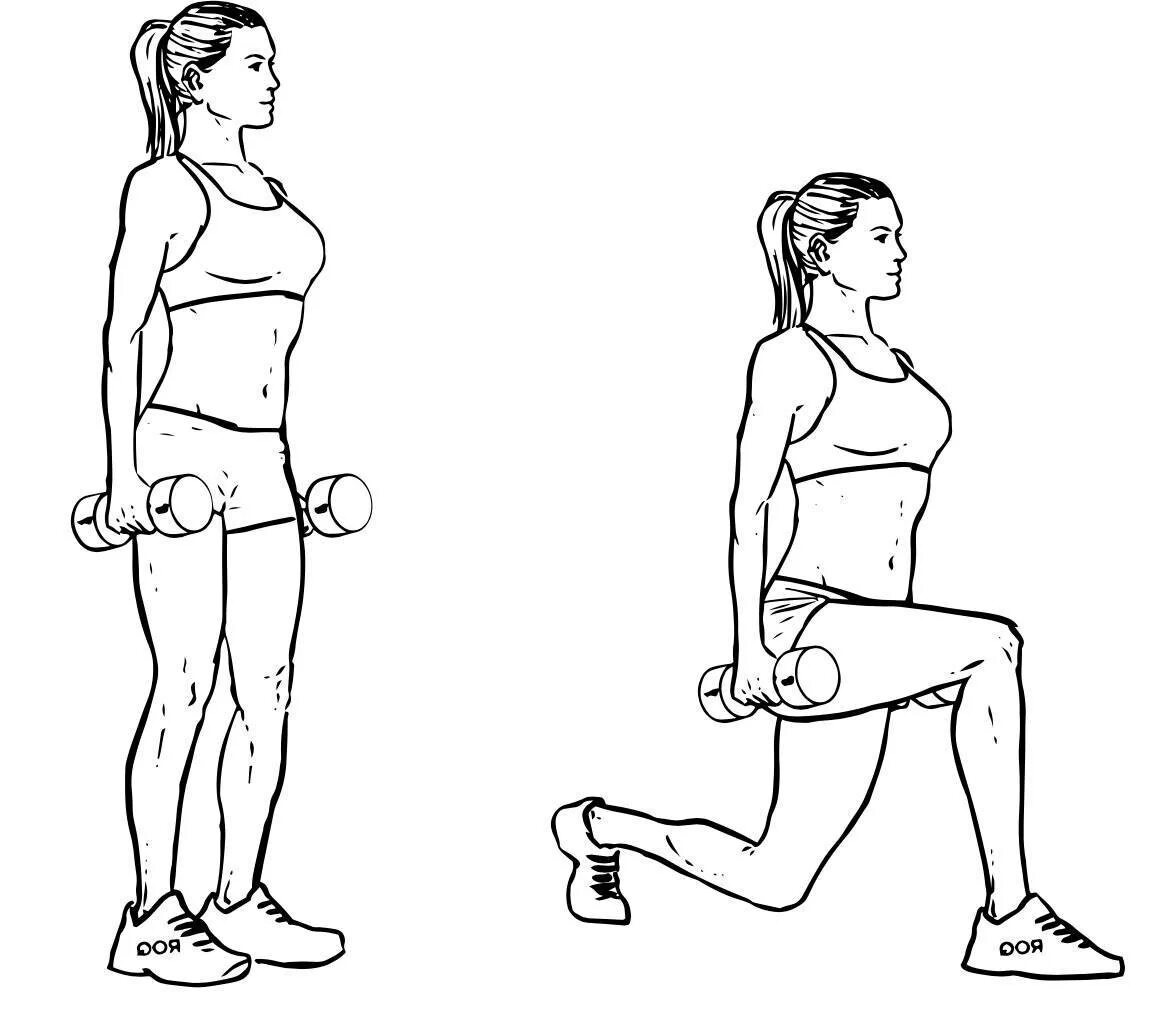 Сделайте шаг в сторону. Выпады плие с гантелями. Шагающие выпады с гантелями техника выполнения. Выпады со штангой. Упражнение выпады с гантелями.