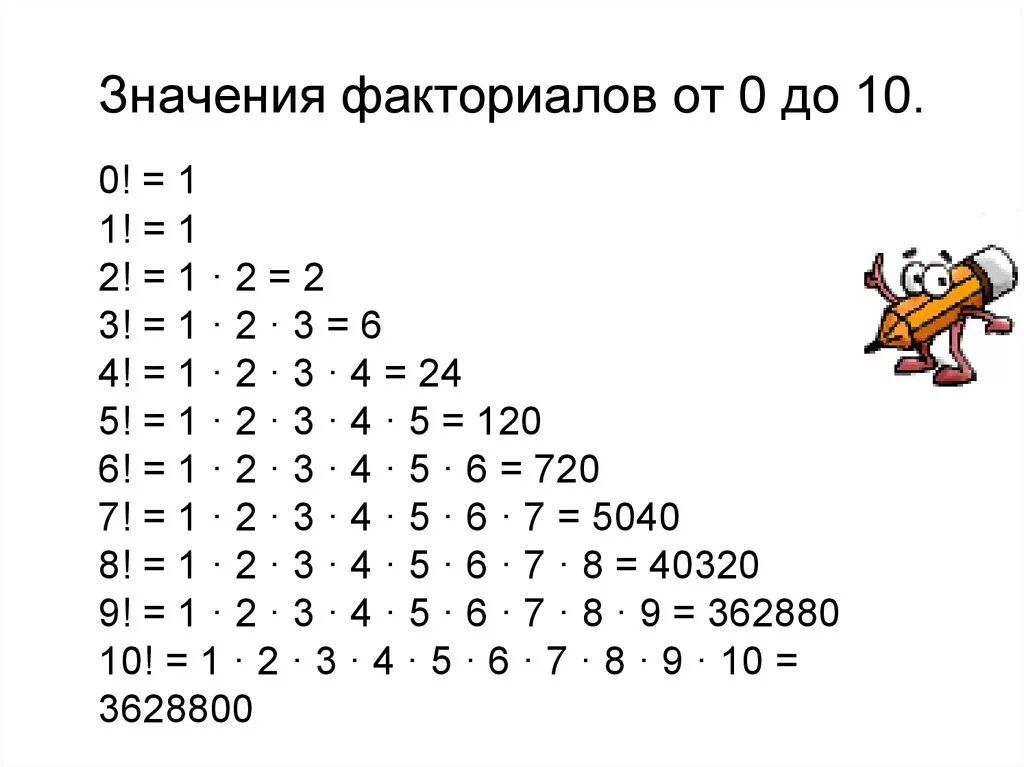 Факториалы чисел таблица. Факториалы чисел таблица до 10. Значения факториалов. Таблица фактафактариалов. Значение 6 факториал