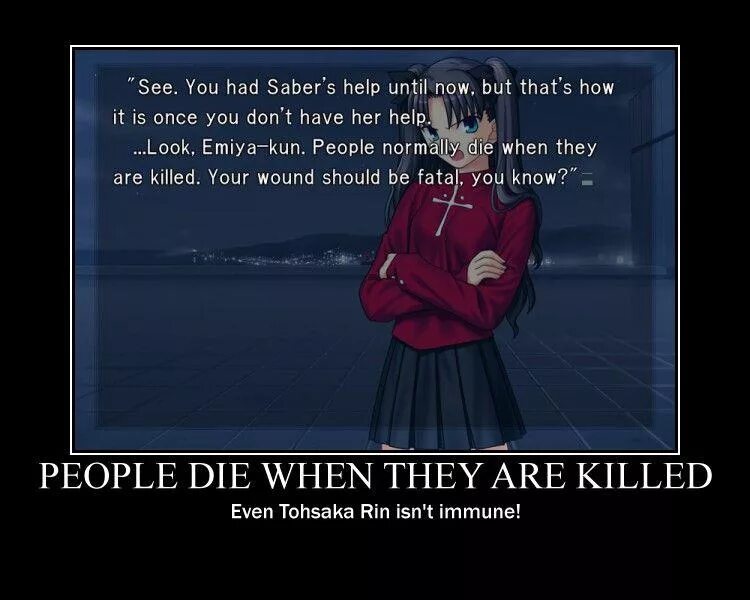 If they. Фейт Мем. Рин Тосака смерть. Тосака Рин и Эмия Широ. Tohsaka Rin memes.