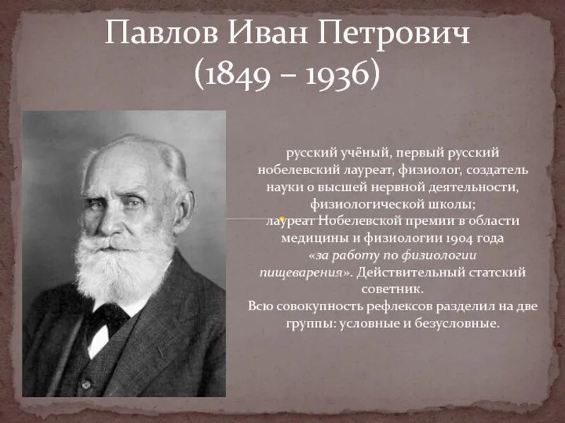 Создатель учения о высшей нервной деятельности