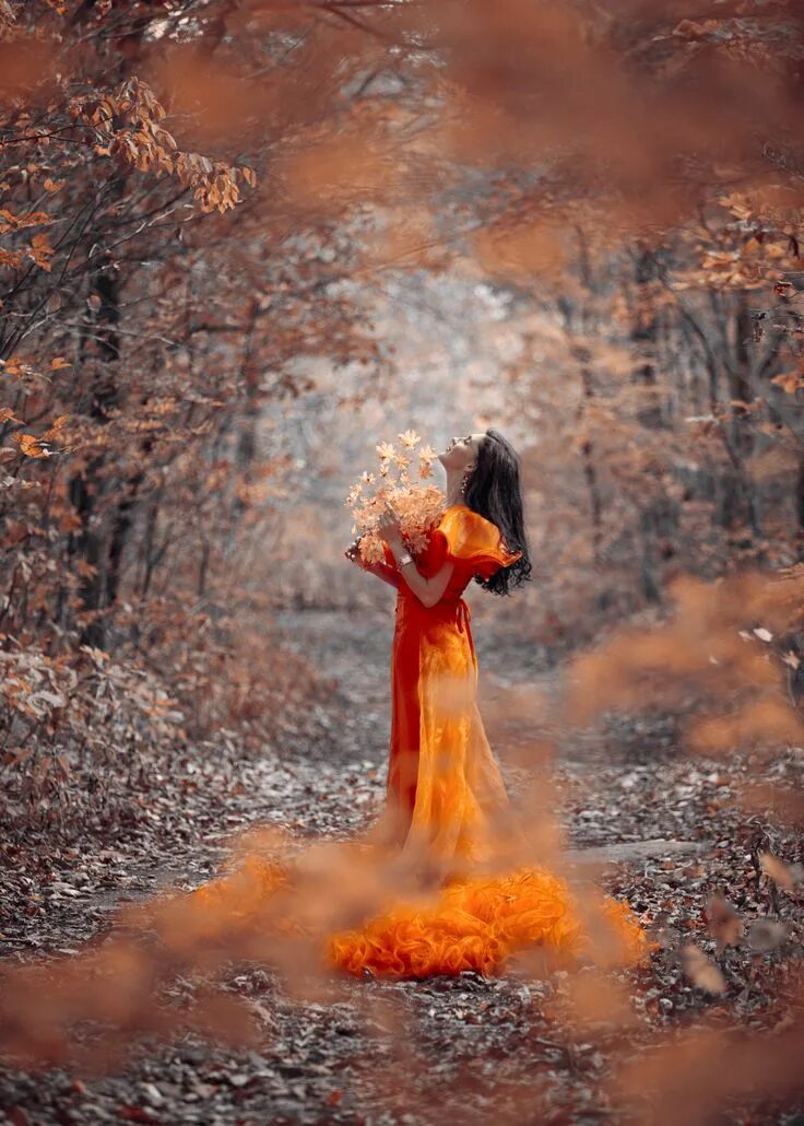 Lady in fall