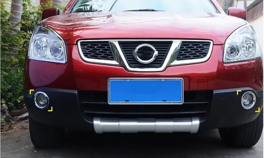 Стайлинг Nissan Dualis j10. Кашкай 2008 ПТФ. Qashqai j10 светодиодные фары. Хром накладки противотуманок передних Nissan Qashqai j10.