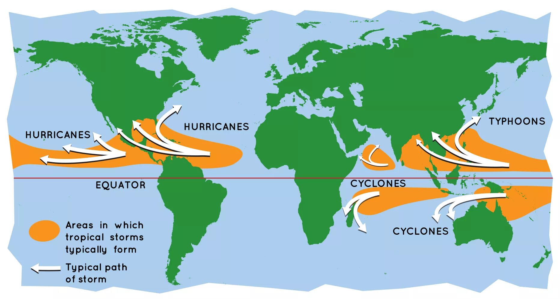 Карта тропических циклонов. Карта распространения тропических циклонов. Места зарождения тропических циклонов. Карта тропических ураганов.