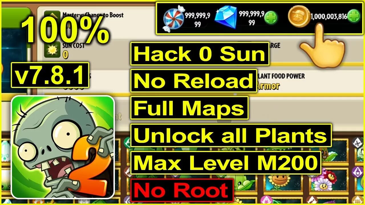 Unlock plant. Mod o Sun no Reload all Plants Max Level. Как в ПВЗ 2 разблокировать растения.