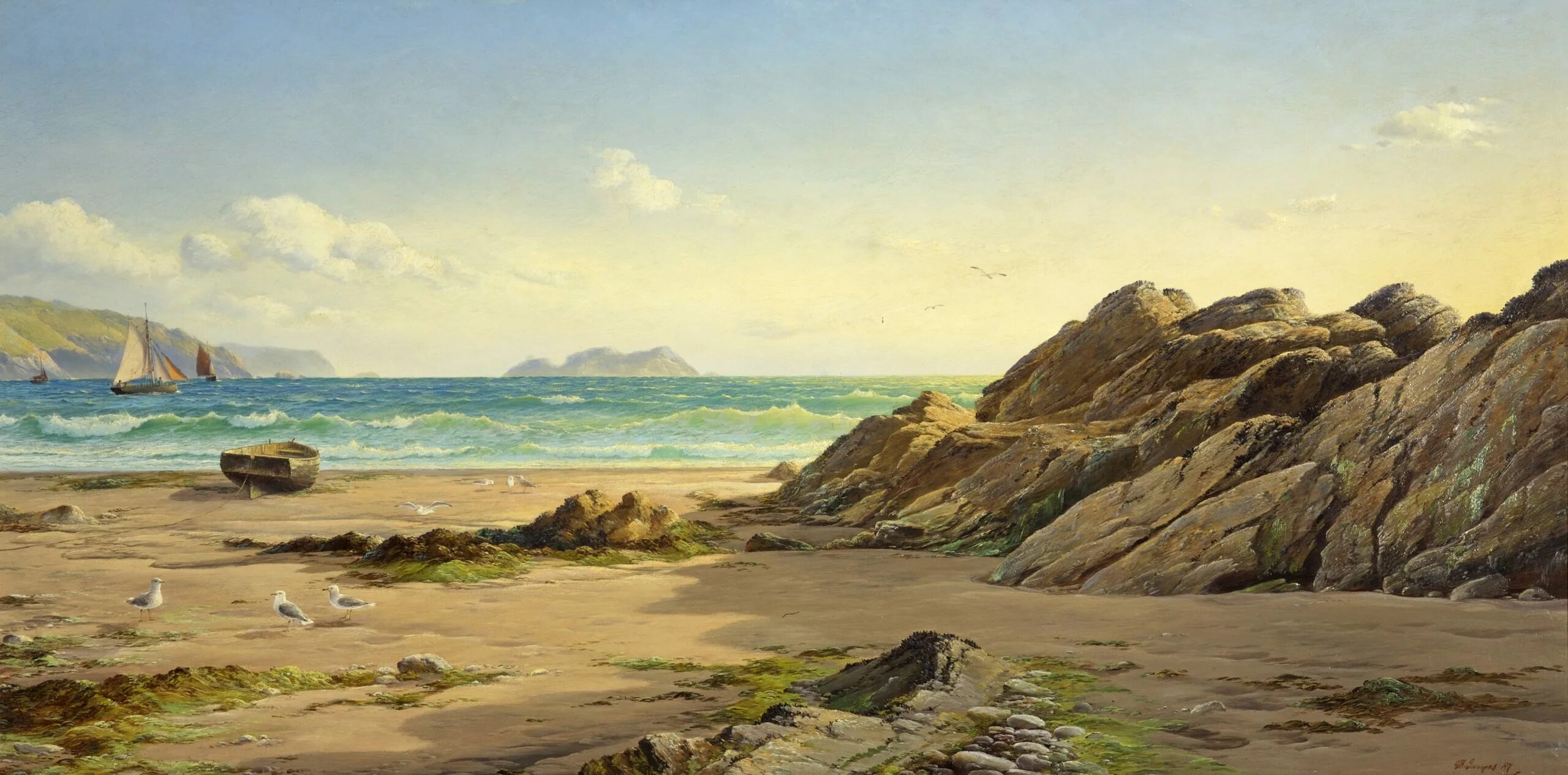 Уильям Брэдфорд, (William Bradford). David James - Landscape and Seascape художник. Уильям Брэдфорд картины. Уильям Брэдфорд 1823-. Located on the coast of the