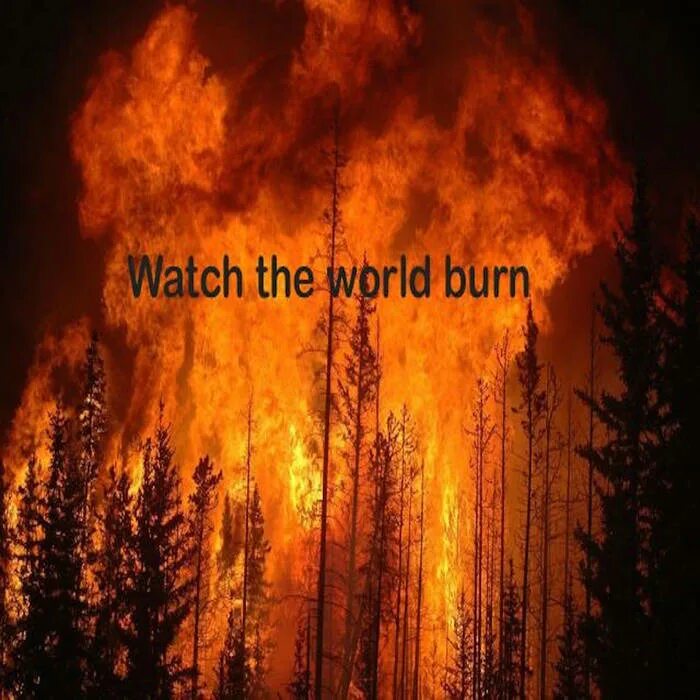 Let the world burn. World Burn. Watch the World Burn. World is Burning.
