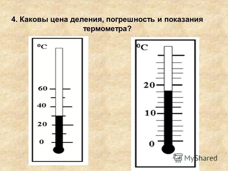 Цена деления термометра равна физика. Шкала деления термометра. Определить цену деления шкалы термометра. Термометр деления шкалы градусника. Термометр показания прибора.