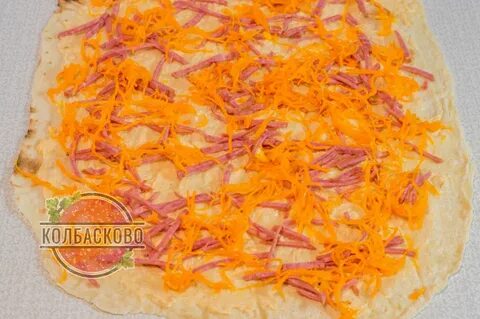 Лаваш с колбасой и корейской