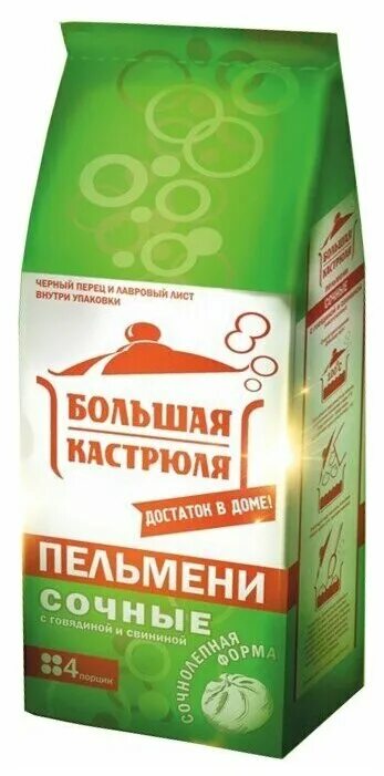 Пельмени Большая кастрюля Классические с говядиной и свининой 800 г - купить с д