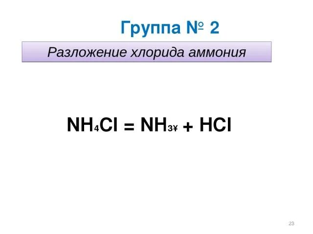 Разложение хлорида аммония относят