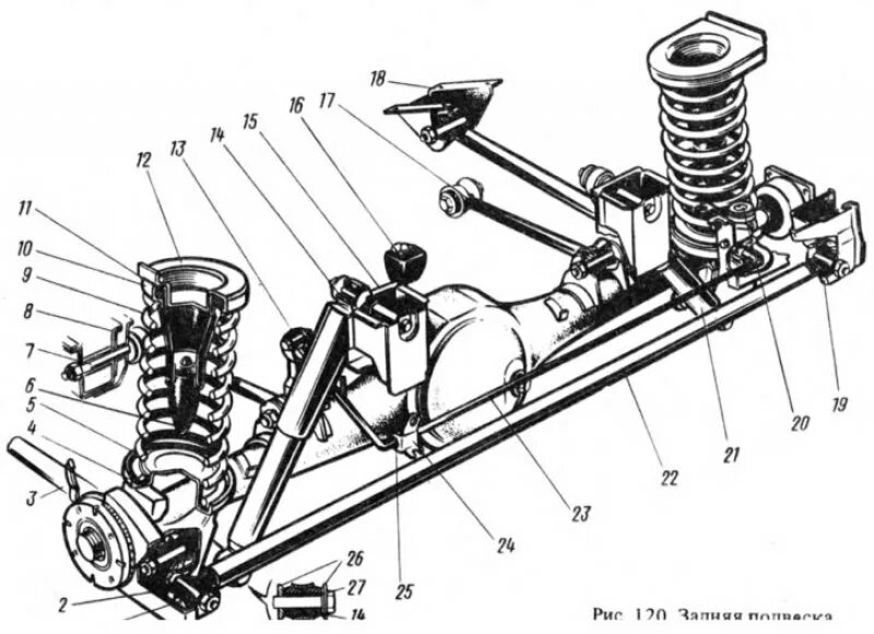 Элементы задней подвески. Подвеска заднего моста ВАЗ 2107. Задняя подвеска ВАЗ 2107 задних. Ходовая ВАЗ 2106 задняя подвеска. Задняя ходовая ВАЗ 2101.