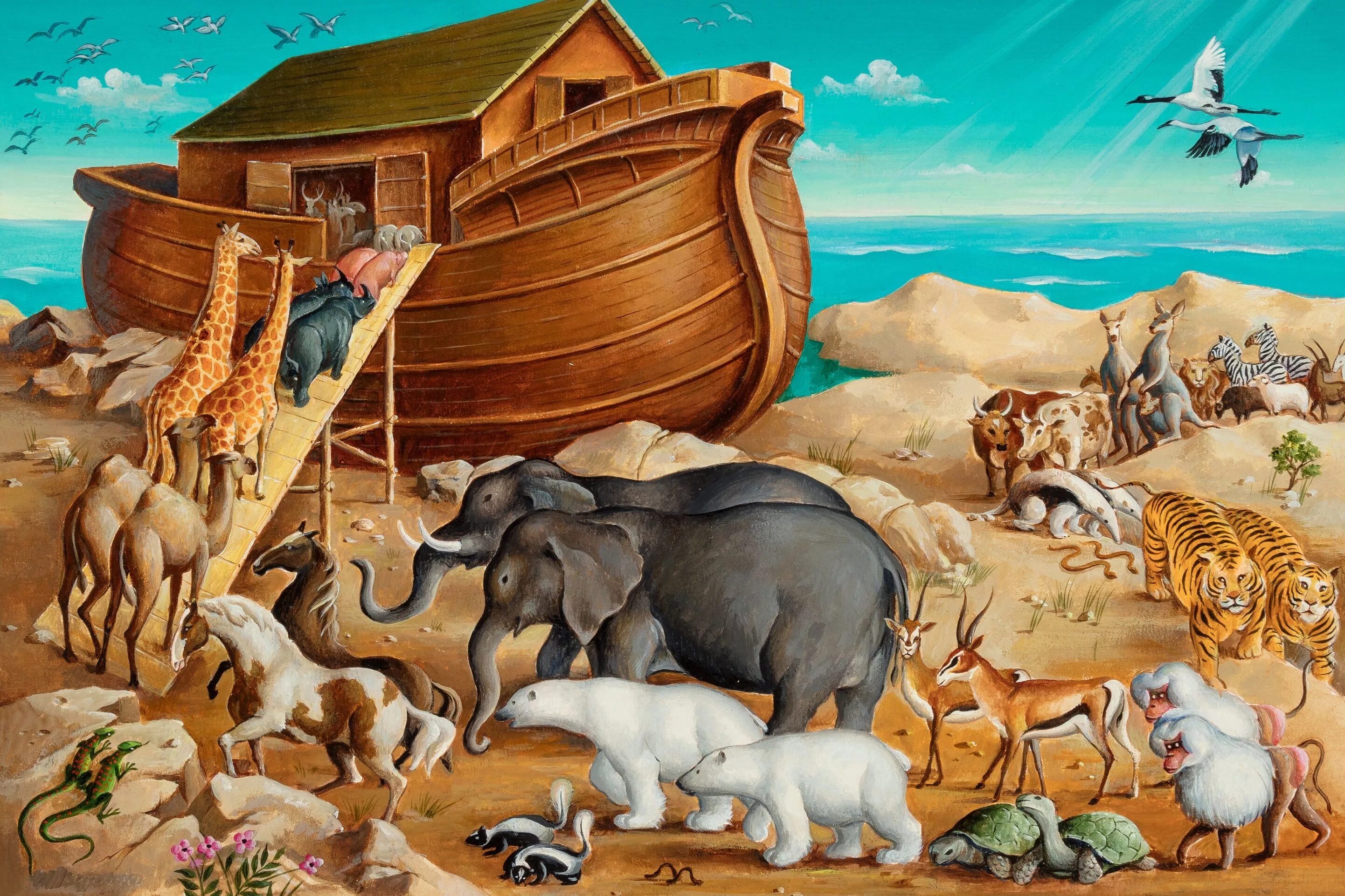 Noah s ark. Всемирный потоп и Ноев Ковчег. Ноев Ковчег львы. Ноев Ковчег картина.