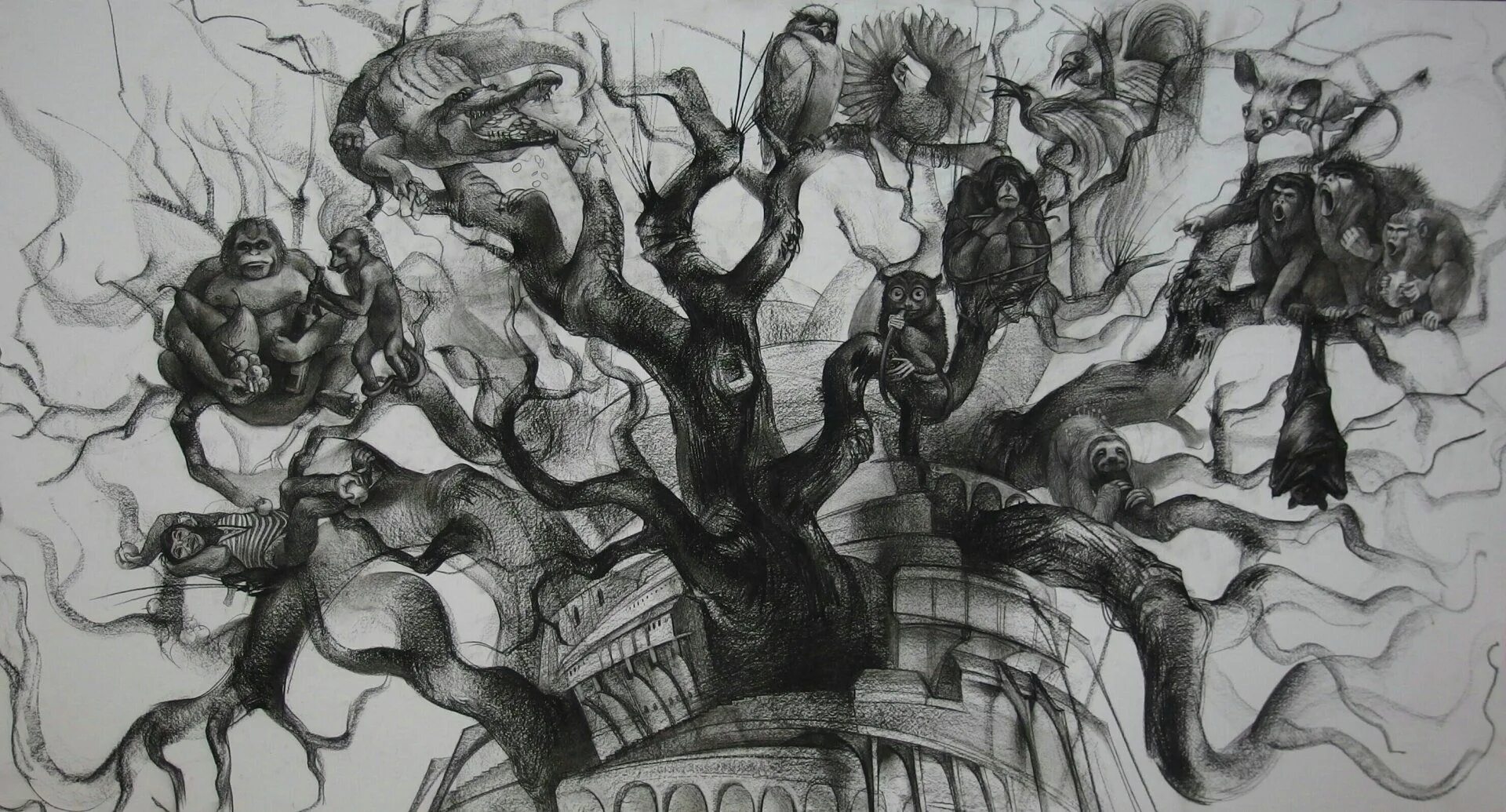 Брюллов грешники в аду. Дерево грешников. Низвержение грешников босх. Адское дерево. Голое сухое дерево.