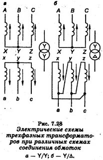 Схема трансформатора треугольник