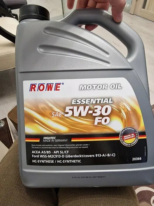 Масло Rowe Essential 5w30. Масло Rowe 5w30 a5/b5. Rowe Essential SAE 5w-30 Fo.