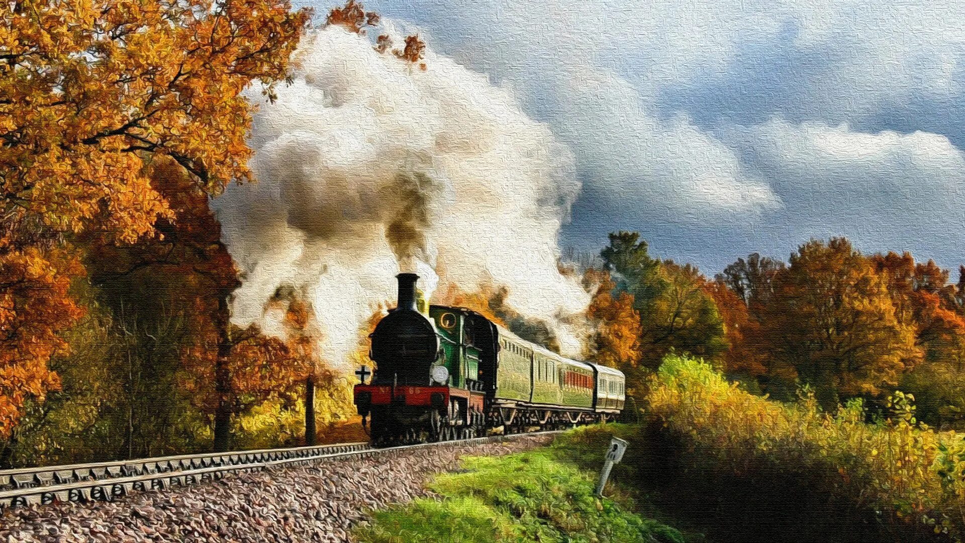 Железная дорога большие поезда. Паровоз осень. Пейзаж с железной дорогой. Поезд красивый пейзаж. Поезд природа.