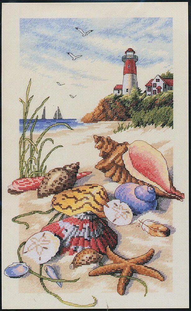 Вышивка крестом морское. Вышивка морское побережье. Dimensions 35016 seaside treasures. Letistitch порт. Вшевка крестиком морская тема.