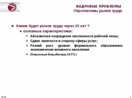 Рынок труда проблемы и перспективы