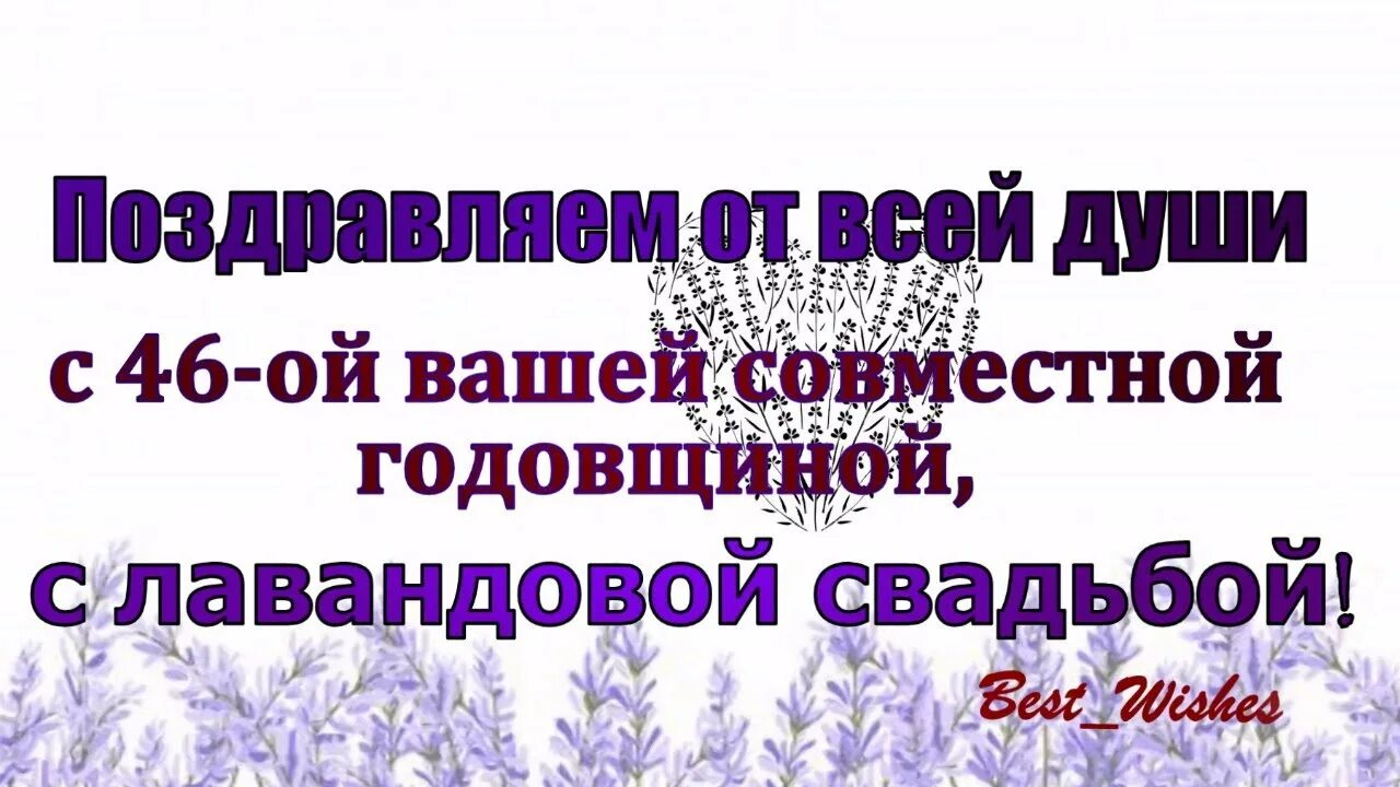 С годовщиной свадьбы 46 лет. Лавандовая свадьба поздравление. Лавандовая свадьба поздравление открытки. Поздравление с лавандовой годовщиной свадьбы. 46 Лет свадьбы поздравления.