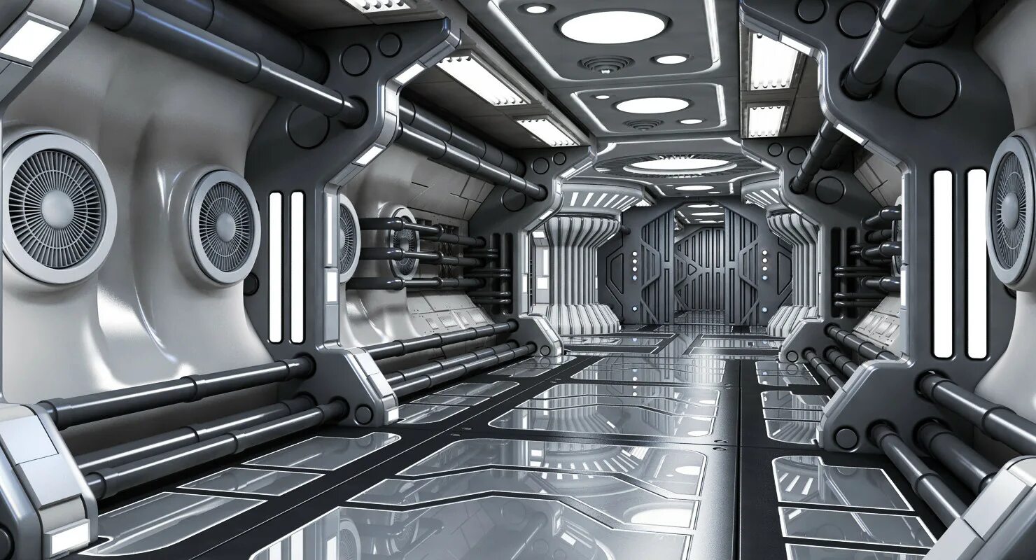 3d sci fi. 3d Sci-Fi Interior. Интерьер космической станции. Футуристический тоннель. Футуристическое пространство.