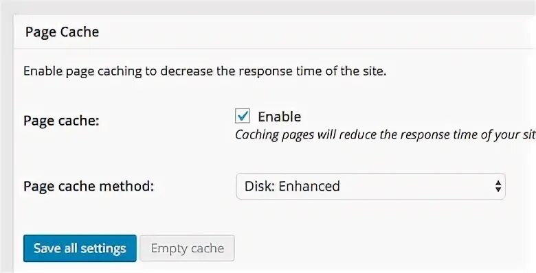 Cache enabled. Cache enabled