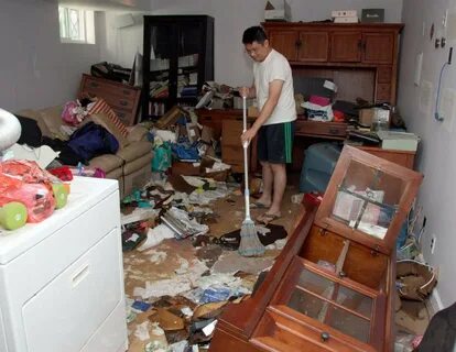 Cleaning up his mess