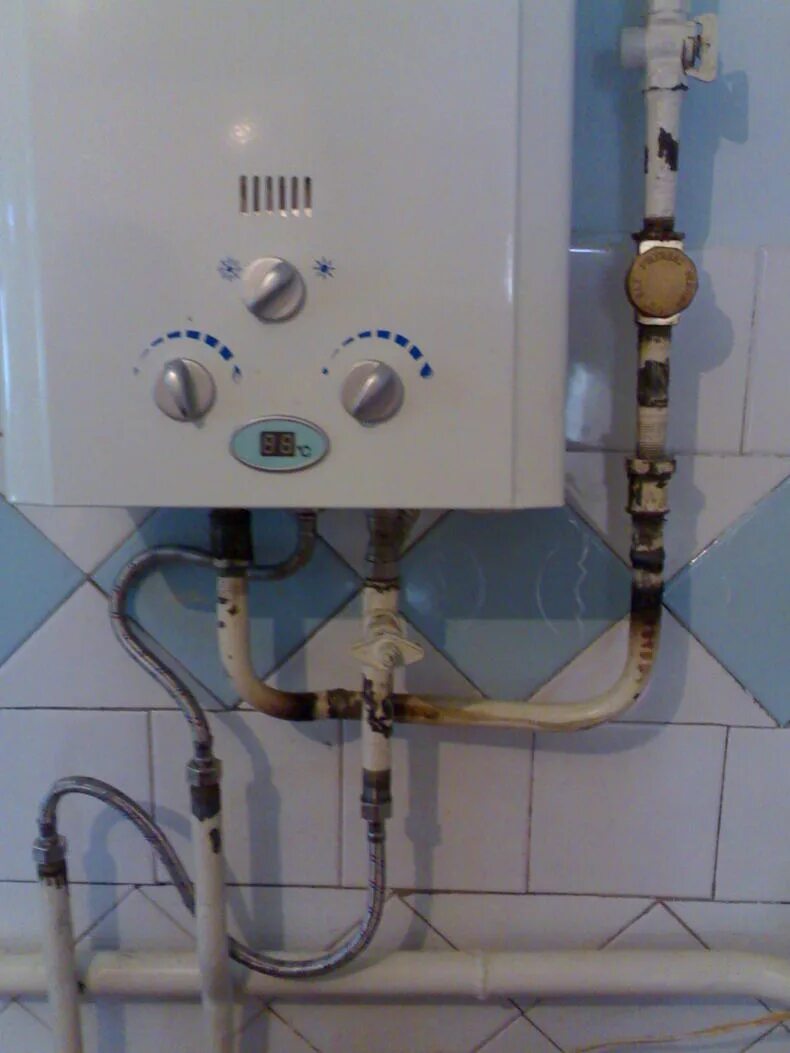 Соединить газовую колонку