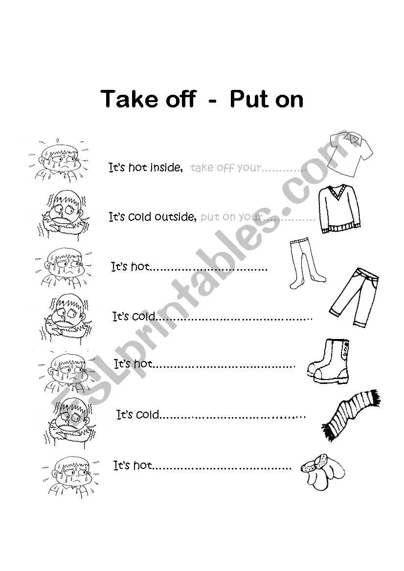 Clothes задания для детей Worksheets. Put on take off Worksheet. Задания на put on take off. Put on take off clothes Worksheet. Turn on put on