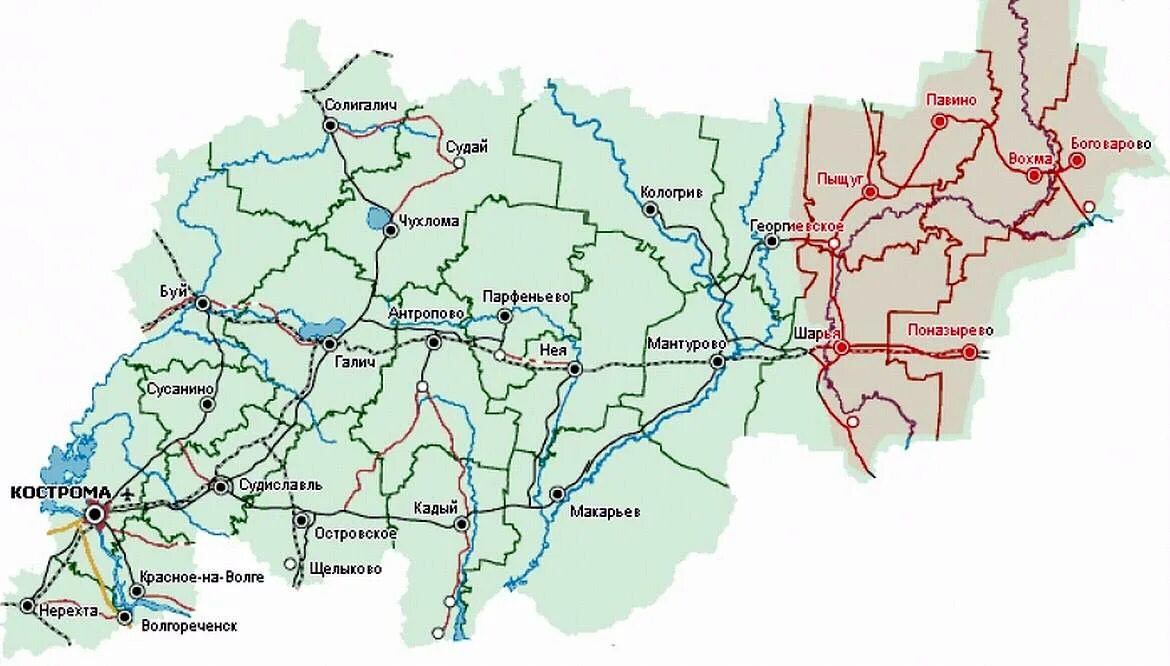 Кострома показать на карте россии. Река Кострома на карте Костромской области. Карта рек Костромской области. Карта Костромы и Костромской области. Речная карта Костромской области.