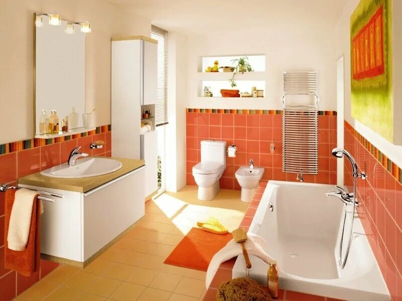 Услуги ремонта ванной комнаты. Ванная комната. Кафель для ванной комнаты. Недорогой кафель для ванной комнаты. Оранжевые Ванные комнаты.
