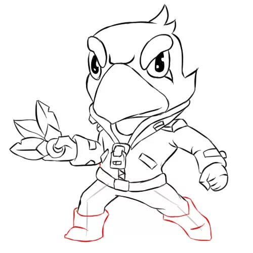 Ворон разукрашены из brawl stars а. Рисунок ворона из brawl stars. Ворон из браво старс раскраска. Рисунки из бравл старса. Поэтапное рисование бравлеров.