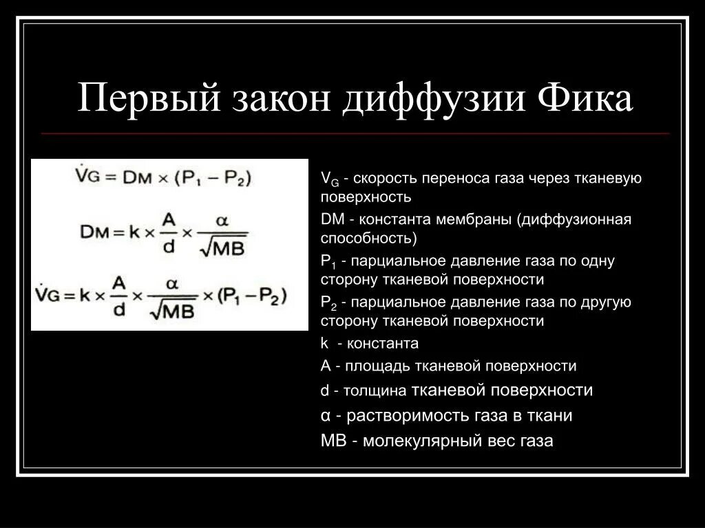 Закон 1 июля 2017. Первый закон диффузии (закон фика).. Закон фика для диффузии газов. Закон диффузии фика физиология. Закон фика коэффициент диффузии.