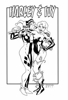 Harley Ivy Quinn Coloring Poison Pages Derec Donovan Gotham Comics Costum.....