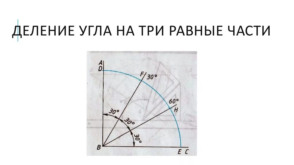 Деление угла на равные части. Деление угла на три части. Деление произвольного угла на три равные части. Угол разделить на три части. 90 разделить на 3 равно