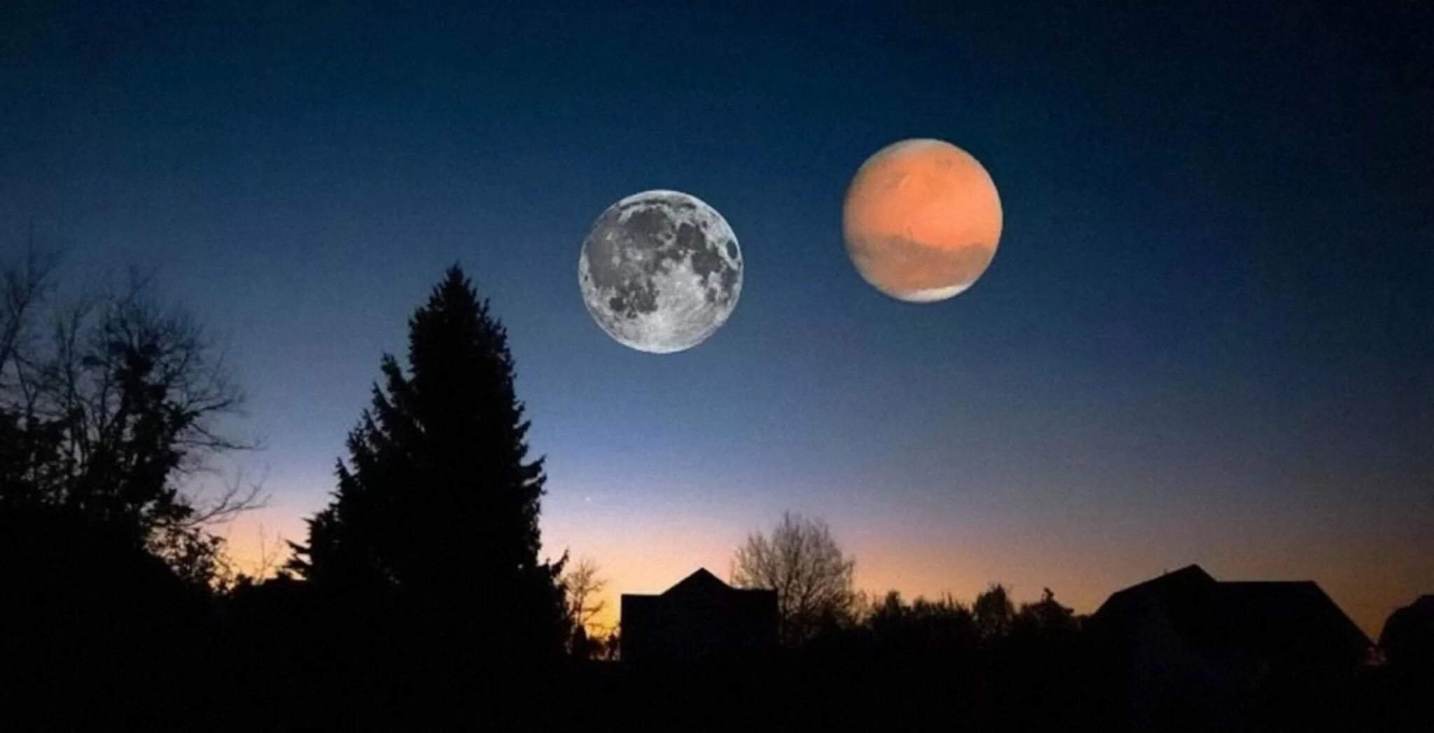 Луна 2 дата выхода в россии. Марс на небе. Две Луны. Земля на небе Луны. Луна и Марс.