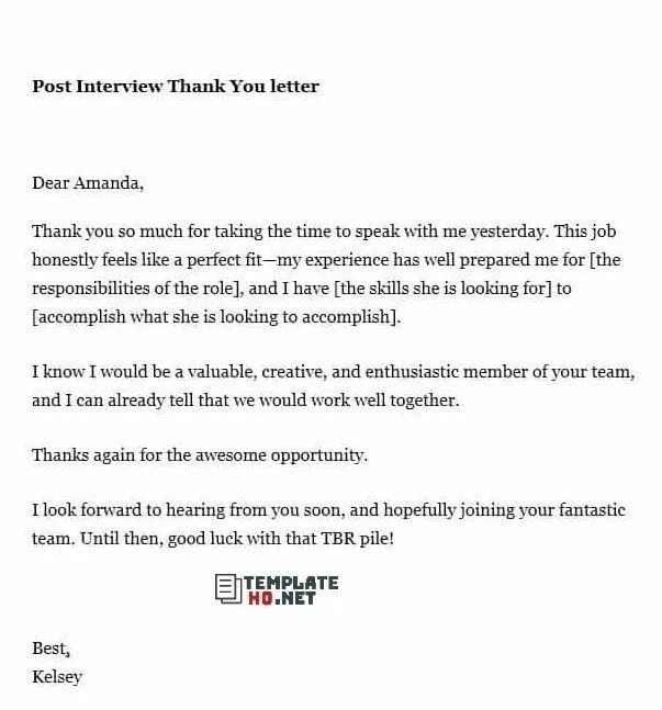 Thanks for the interview. Email after interview. a thank you email. template sentence on letter.