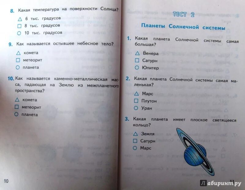 Оценка тестов по окружающему миру