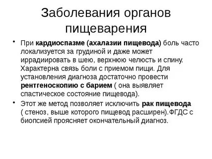 Боль в грудине при еде