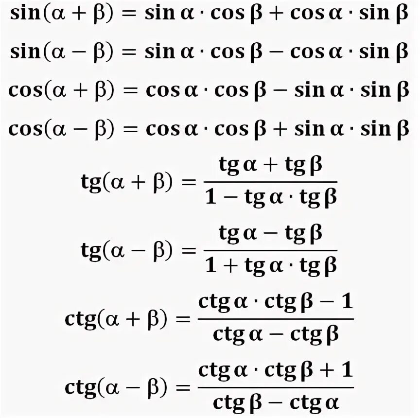 Формулы сложения тригонометрия тангенс. Формулы сложения тригонометрия 10 класс. Формулы сложения тригонометрических функций. Формулы сложения синусов и косинусов. Чему равен синус суммы