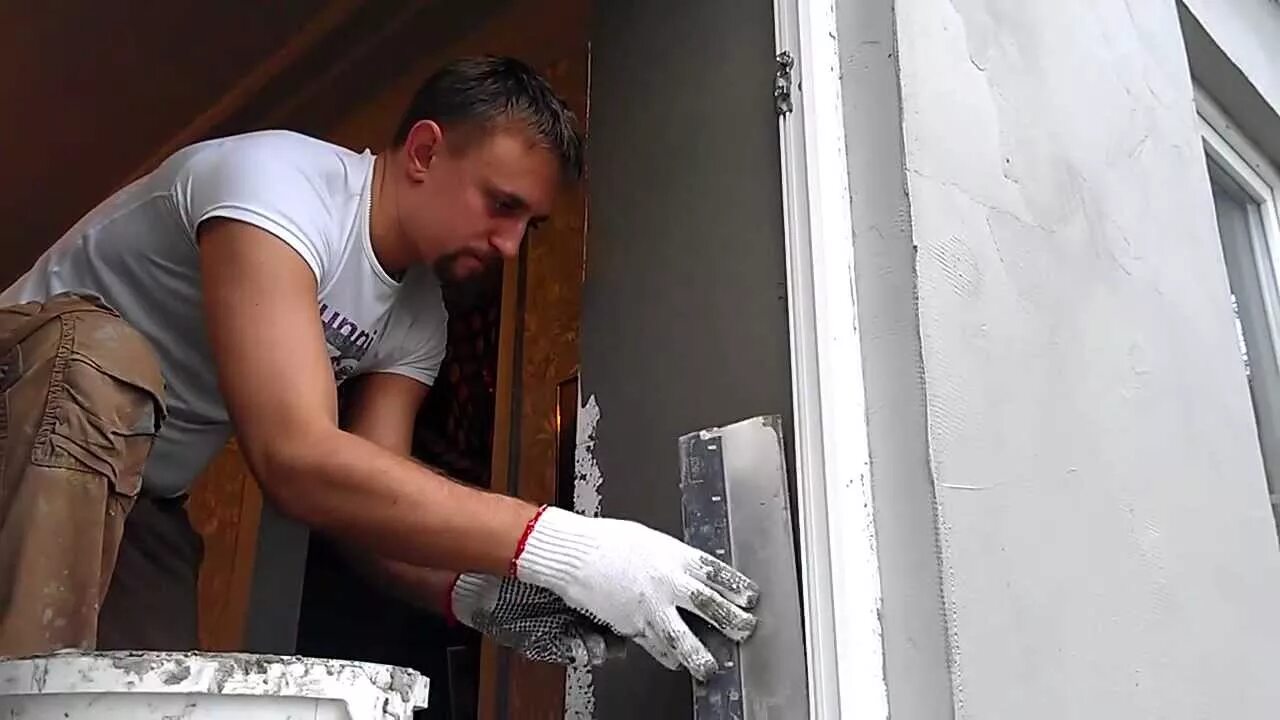 Шпаклевка окна внутри