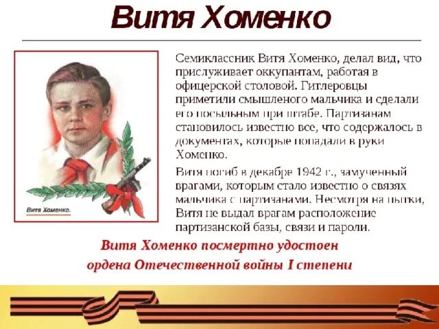 Витя написал сочинение мой городок. Дети войны Витя Хоменко. Витя Хоменко Пионер герой. Дети герои Витя Хоменко. О герое Витя Хоменко.